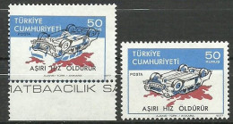 Turkey; 1977 Regular Postage Stamp (Licence Plate Inscribed) ERROR "Shifted Print (Black Color)" - Ongebruikt