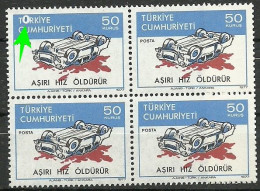 Turkey; 1977 Regular Postage Stamp (Licence Plate Without Inscribed) ERROR "Print Stain" - Ongebruikt