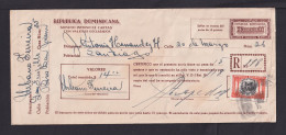 1948 - 13 C. Einschreib-Ganzsaceh Mit Zufrankatur Gebraucht Nach Santiago - Dominikanische Rep.