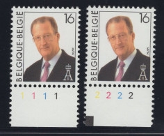 2639 Koning Roi Albert II " Lunettes" Avec Numéros De Planches 1 Et 2 ** - 1991-2000