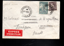 BELGIQUE AFFRANCHISSEMENT COMPOSE SUR LETTRE  POUR LA FRANCE 1965 - Covers & Documents