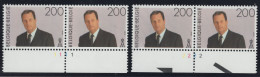 2599 Koning Roi Albert II Type MVTM En Paire Avec Numéros De Planches 1 Et 2 ** - 1991-2000