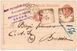 1897 CARTOLINA CON ANNULLO BRENO  BRESCIA - Marcofilía