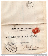 1898  LETTERA CON ANNULLO LEGNAGO VERONA  + BEVILACQUA - Marcofilía