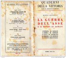 1941 ROMA  - QUADERNI DELLA VITTORIA - Sociedad, Política, Economía