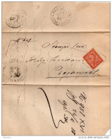 1888 LETTERA CON ANNULLO CASIER TREVISO + PREGANZIOL - Marcofilía