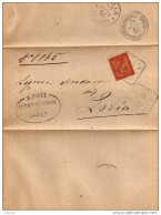1892  LETTERA CON ANNULLO CASIER TREVISO + CASTELFRANCO VENETO + LORIA - Marcofilía