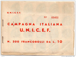 200 FRANCOBOLLI  CAMPAGNA ITALIANA U.N.I.C.E.F. - UNICEF