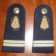 Spalline Capo Di 2^ Classe Infermiere - Sanitario - Marina Militare - Usate - Italian Navy Shoulder Boards - CPO (149) - Marine