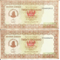 2 ZIMBABWE (BEARER CHEQUE) 20.000 DOLLARS 01/12/2003 - Zimbabwe