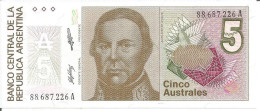 ARGENTINA 5 AUSTRALES N/D (1985 - 1989) - Argentine