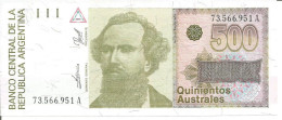 ARGENTINA 500 AUSTRALES N/D (1988 - 1990) - Argentine