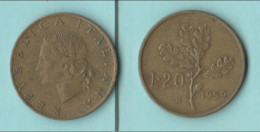 Italia Repubblica  20 Lire 1959 Bronze Coin - 20 Lire