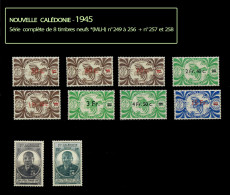 Nouvelle Calédonie 1945 - Série De 10 Timbres * MLH N° Y&T 249 à 258 - Unused Stamps