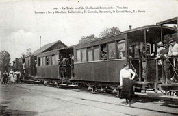 DEPT 85 CHALLANS LE TRAIN DE CHALLANS A FROMENTINE TRES  BELLE  ANIMATION 9X14 REIMPRESSION DE CARTES ANCIENNES - Challans