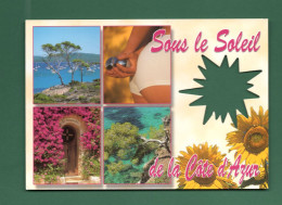 Sous Le Soleil De La Cote D' Azur ( Pétanque, Fleurs De Tournesol, Oblitération Flamme Cagnes Sur Mer Musée Hippodrome ) - Pétanque