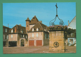 46 Bretenoux Place Des Consuls Et Le Château Du Fort ( Puits Fontaine, Pompe à Manivelle, Et Croix De Chemin ) - Bretenoux