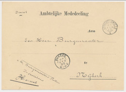 Putten - Trein Kleinrondstempel Utrecht - Zwolle A 1895 - Cartas & Documentos