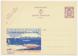 Publibel - Postal Stationery Belgium 1948 Seaside Resort - Nieuwpoort - Water Skiing - Fishing - Inverno