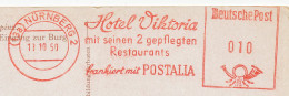 Meter Postcard Germany 1950 Franked With Postalia - Hotel Victoria - Vignette [ATM]