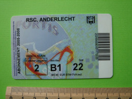 ABONNEMENT RSC. ANDERLECHT - 2005 - 2006 - FOOTBALL FOOT - Match Tickets