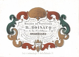 Porceleinkaart - Carte Porcelaine - Magasin De Papeterie R. Boisaco - Brussel  Bruxelles   - 7.5 X 11 Cm - Artesanos