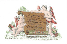 Porceleinkaart - Carte Porcelaine - Manufacture De Papiers - Veuve Vanbaerlem - Brussel  Bruxelles   - 8 X 12 Cm - Artesanos