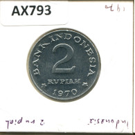 2 RUPIAH 1970 INDONÉSIE INDONESIA Pièce #AX793.F.A - Indonesien