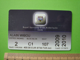 ABONNEMENT RSC. ANDERLECHT - 2009 - 2010 - FOOTBALL FOOT - Biglietti D'ingresso