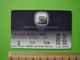 ABONNEMENT RSC. ANDERLECHT - 2009 - 2010 - FOOTBALL FOOT - Biglietti D'ingresso