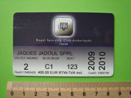 ABONNEMENT RSC. ANDERLECHT - 2009 - 2010 - FOOTBALL FOOT - Biglietti D'ingresso