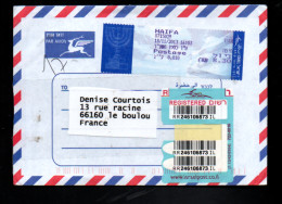 ISRAEL SEUL SUR LETTRE RECOMMANDEE POUR LA FRANCE 2013 - Cartas & Documentos