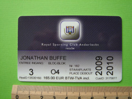 ABONNEMENT RSC. ANDERLECHT - 2009 - 2010 - FOOTBALL FOOT - Match Tickets