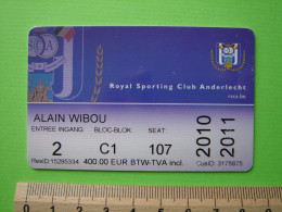 ABONNEMENT RSC. ANDERLECHT - 2010 - 2011 - FOOTBALL FOOT - Biglietti D'ingresso