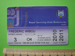 ABONNEMENT RSC. ANDERLECHT - 2010 - 2011 - FOOTBALL FOOT - Biglietti D'ingresso