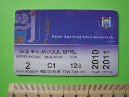 ABONNEMENT RSC. ANDERLECHT - 2010 - 2011 - FOOTBALL FOOT - Tickets & Toegangskaarten