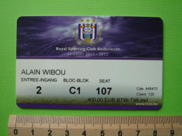 ABONNEMENT RSC. ANDERLECHT - 2011 - 2012 - FOOTBALL FOOT - Biglietti D'ingresso