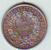 2 Francs CERES - III EME REPUBLIQUE - 1887 A - ARGENT - 2 Francs