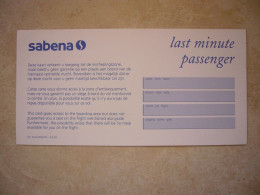 Avion / Airplane / SABENA / Last Minute Passenger - Cartes D'embarquement