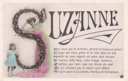 SUZANNE * Carte Photo * Prénom Name Suzanne * Lettre Alphabet S Art Nouveau - Nombres