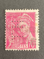 FRANCE H N° 416 Mercure HT 77 Indice 4 Perforé Perforés Perfins Perfin Superbe ! - Autres & Non Classés