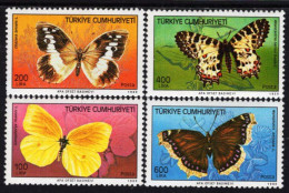 Turkey - 1988 - Butterflies - Mint Stamp Set - Unused Stamps