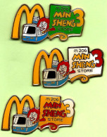 3 Gros Pin's Mac Do McDonald's Ming Seng Store 206 Train Ronald - #071 - McDonald's