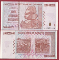 Zimbabwe --5000000000 Dollars (5 Billion De Dollars )  2008---NEUF/UNC --(67) - Zimbabwe
