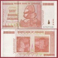 Zimbabwe --50000000000 Dollars (50 Billion De Dollars --RARE)  2008---NEUF/UNC --(70) - Zimbabwe