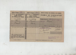 SNCF Permis De Circulation Vivié Breil Nice 1933 - Altri & Non Classificati