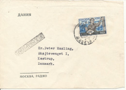 USSR Cover Sent To Denmark Moscow Radio 1959 Single Franked - Storia Postale