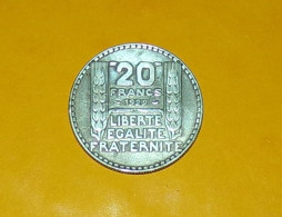 20 FRANCS TURIN EN ARGENT SILVER 1929 ,LIBERTE EGALITE FRATERNITE ,REPUBLIQUE FRANCAISE , POIDS 20 GRAMMES DIAMETRE 35 - 20 Francs