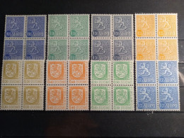 FINLAND Lot - 8 Blocks Of 4 Definitive Stamps MNH - Verzamelingen