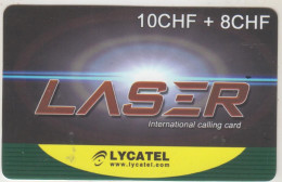 SWITZERLAND - Laser,  Lycatel Prepaid Card Fr.10+8, Used - Svizzera